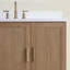 Meuble-lavabo autoportant entièrement assemblé avec comptoir en bois massif et bois d'ingénierie
