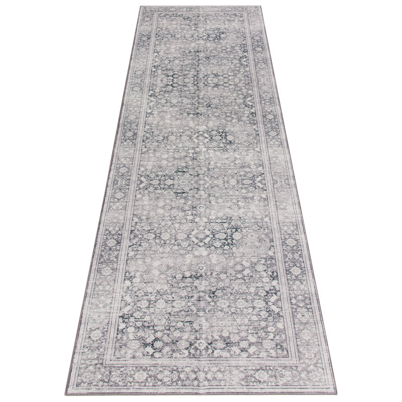 CYNTHIA Machine Washable Vintage Distressed Area Rug Soft Foldable, Rectangle 2'6" x 9'