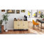 Buffet moderne, buffet avec tablettes réglables, chêne