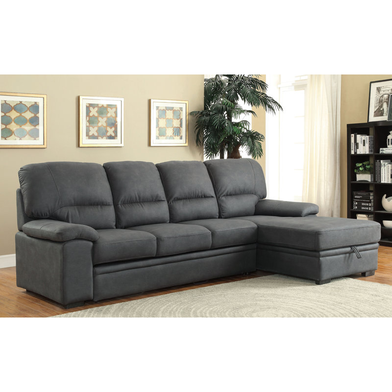 Canapé-lit et chaise longue Lynchburg de 109 po faisant face à la droite, Graphite