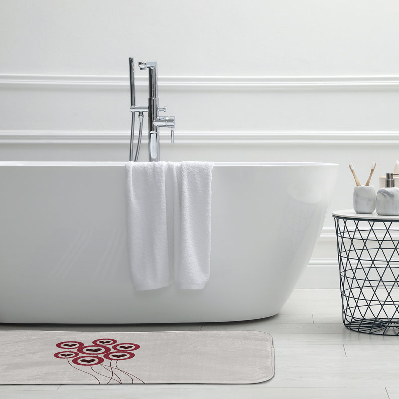 Non-Slip Bath Mat, Grey, 21" W x 34" L