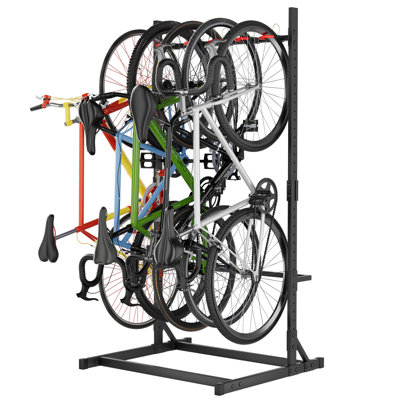 Porte-vélos sur pied 400LBS autoportant avec 5 crochets, porte-vélos pour l'intérieur pour 5 vélos, support à vélos vertical