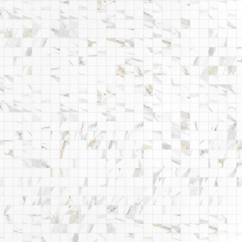 Minera 12x12 Matte Marble Look Mosaic Tile, Aurora Gold