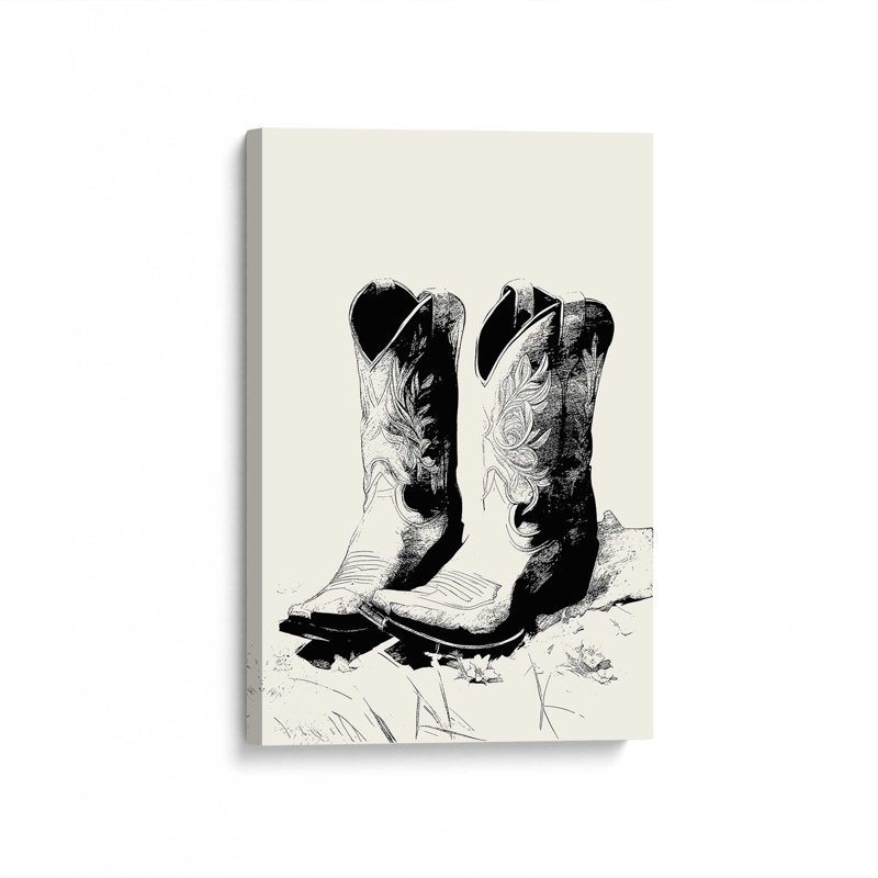 Toile tendue Western Noir, H 18 po x l 12 po
