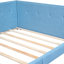 Lit double tapissier bleu avec ports - moderne pour l'espace de chambre à coucher et les ports de taille confortable, ambiance de construction élégante-65416124-65416126