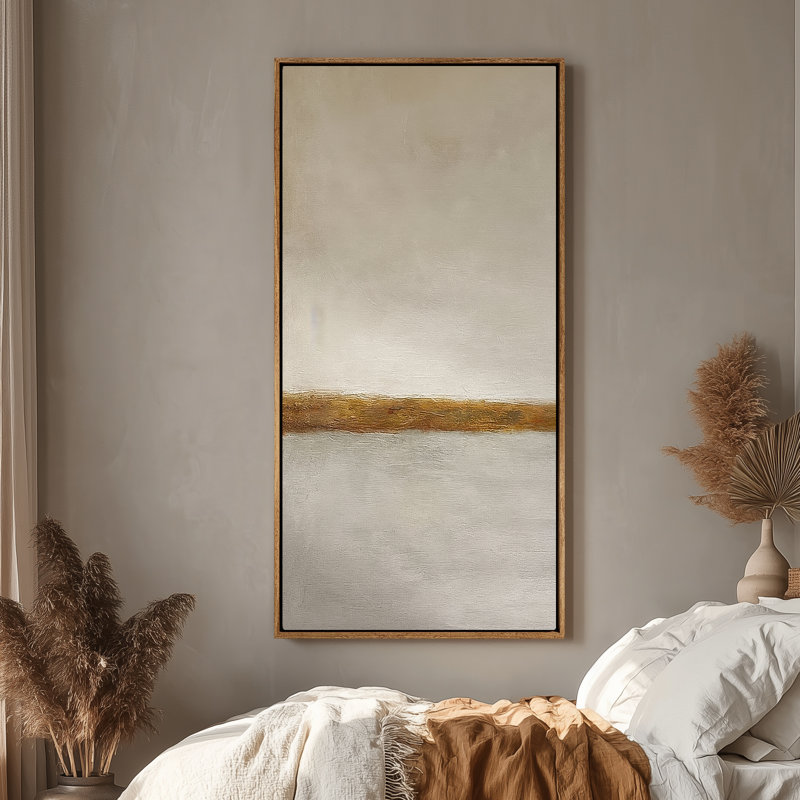 Grande toile murale encadrée, estampes minimalistes - 60 po x 30 po, H 60 po x l 30 po, Naturel