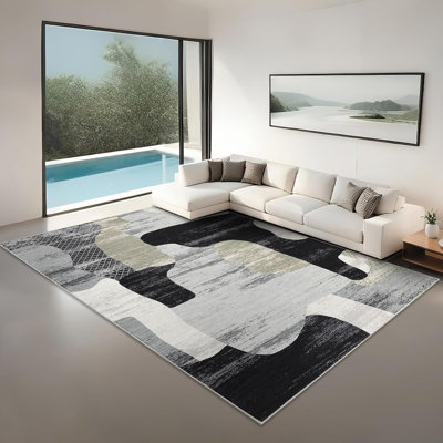 Abstract Machine Printed Area Rug