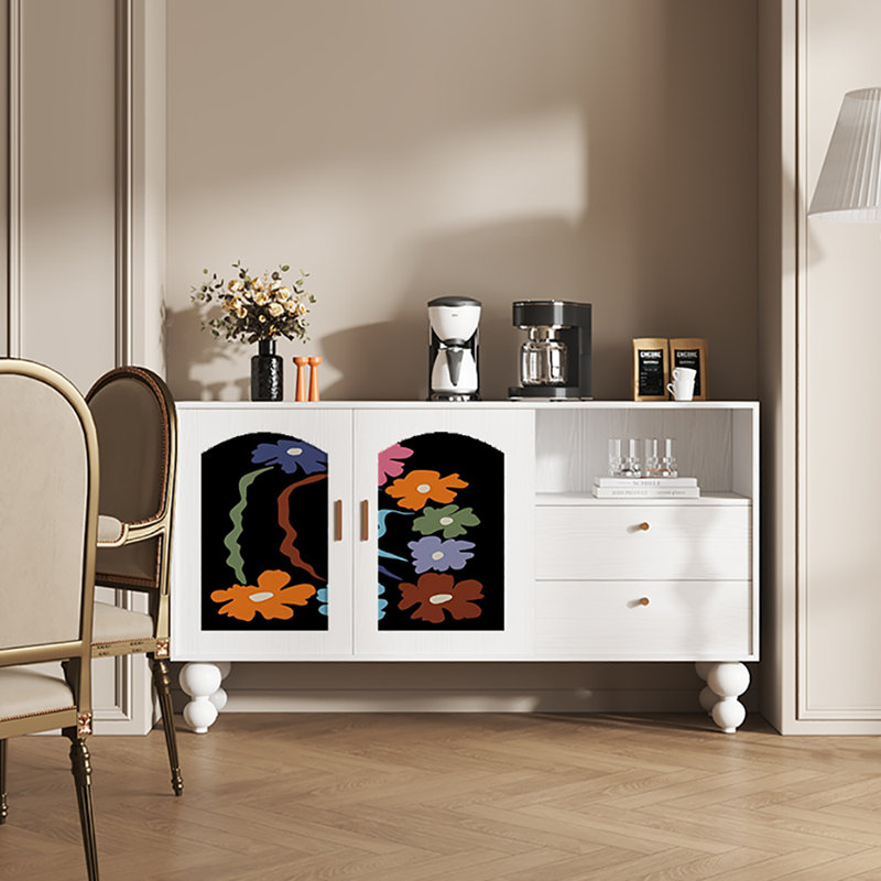 Buffet multifonctionnel à grande capacité 59,1 po, Blanc