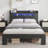 Wood Platform Bed Frame With Storage LED Light Headboard And 2 USB , Noise Free,No Box Spring Needed And Easy Assembly Tool,Large Under Bed Storage-2139011068-2139011067