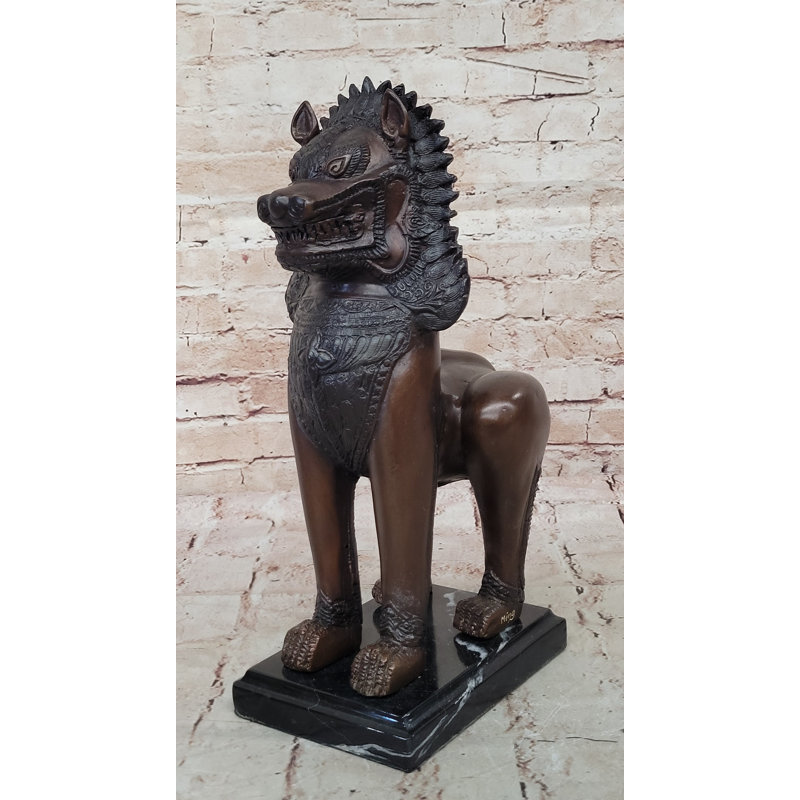 Statue de chien bronze en bronze Foo