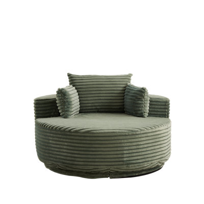 Fauteuil d'appoint rembourré en velours côtelé 55 po Victoria avec base pivotante à 360 ° Victoria