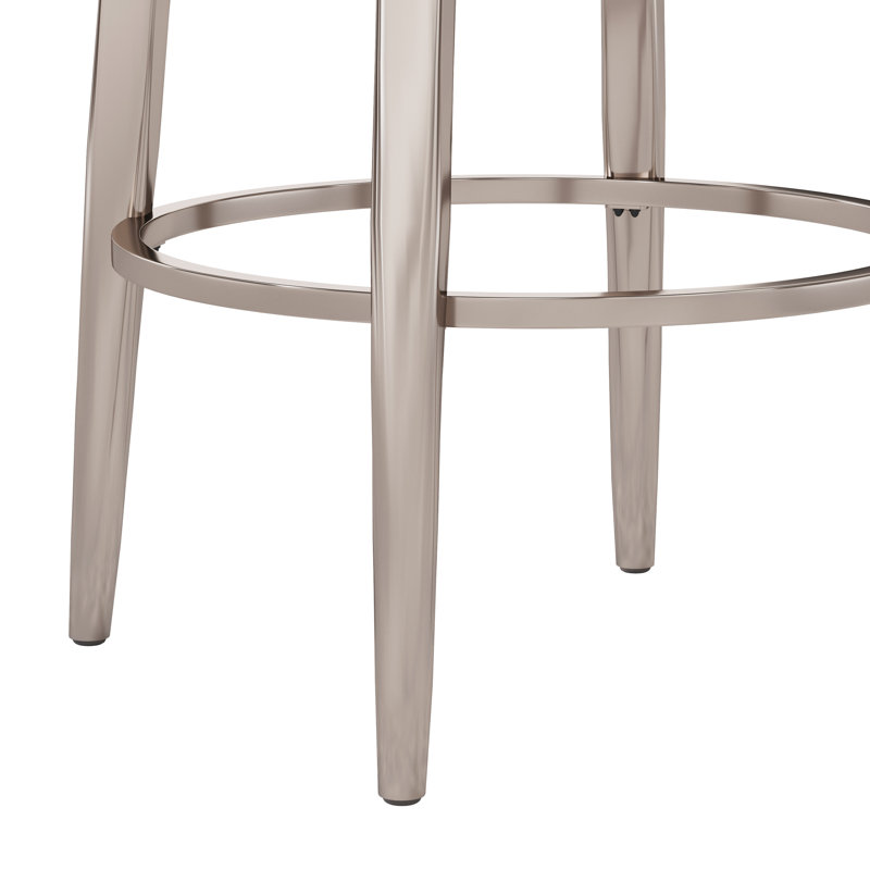 Chandace Swivel Upholstered Counter Stool with Metal Frame, Counter Stool (26" Seat Height), Ivory