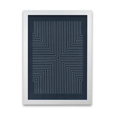 Mid Century Geometric Blue Original - Print
