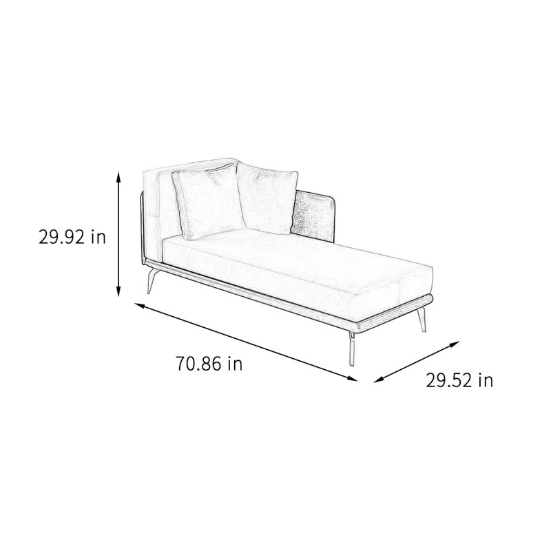 Chaise longue créative minimaliste et créative, Accoudoir à gauche (vu de face)