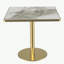 Table carrée bistro moderne tulipe 31,5 pouces avec plateau en faux marbre, facile à assembler, structure en métal robuste-236385499