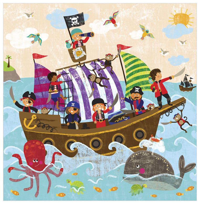 Art sur toile Swashbuckling Good Time, H 21 po x L 21 po x l 1,25 po