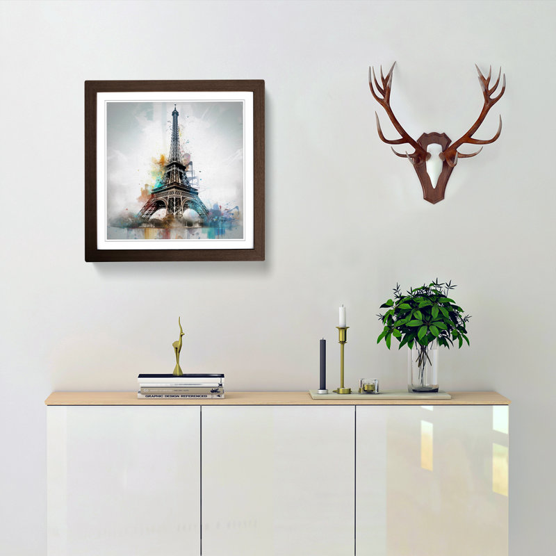 Single Picture Frame Print on Wood, Walnut