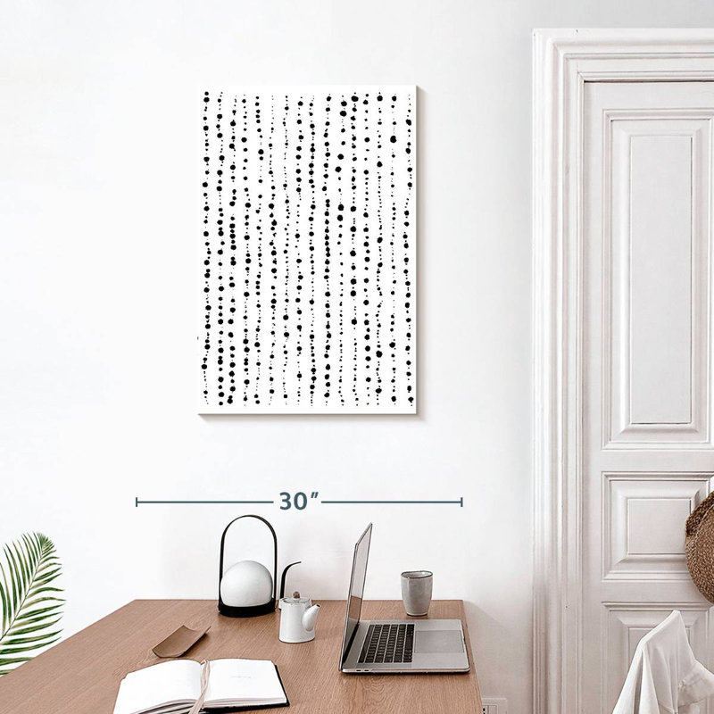 Avery Minimal Dots Lines Black White, 30" H x 20" W