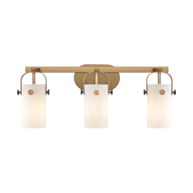 Éclairage pour meuble-lavabo 4 "3 lumières 24" Ameley, Laiton brossé, H 7 po x l 3,88 po x P 3,88 po, Blanc