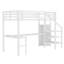 Lit mezzanine simple TG en métal avec bureau, port USB, armoire, tablette réglable, mezzanine haute pour enfants, adolescents, adultes