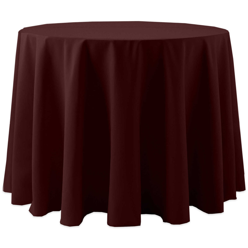 Ultimate Textile -2 Pack- Cotton-Feel 102-Inch Round Fine Dining Tablecloth, Ivory Cream, 102" x 102", 3, Burgundy