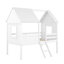 Lit mezzanine simple en bois avec deux fenêtres latérales  -1639995890