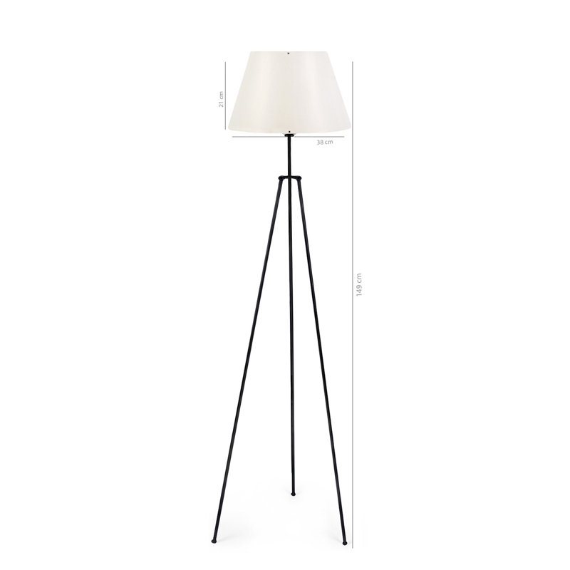 Lampe trépied 59 ", Crème