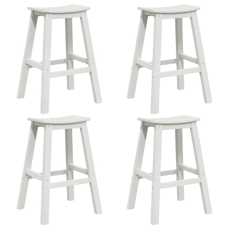 Garden Bar Set HDPE Outdoor Furniture Terrace Patio Modern Pieces Deck, White