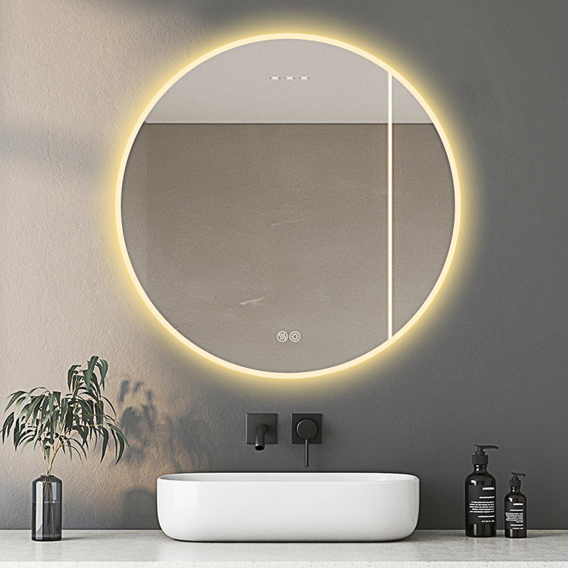 Miroir de salle de bain à DEL avec lumières, miroir de maquillage mural