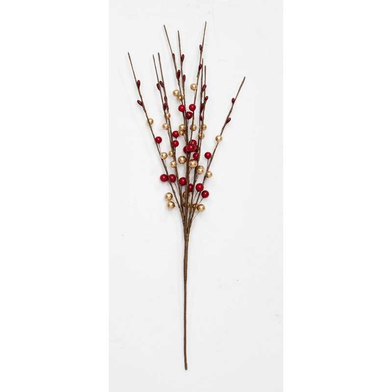 19" Christmas Beaded Berry Spray