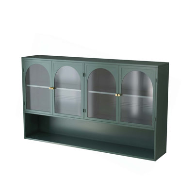 Armoire murale en verre 47,25 po à quatre portes, murale, convenant à la cuisine, au salon et à la salle de bain