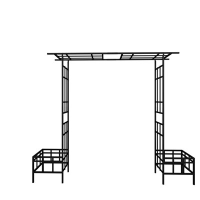 Adjustable Width Metal Garden Arch W68.11'' - W94.29'', Black Outdoor Trellis For Climbing Plants Like Ivy, Rose, Morning Glory, , Jasmine Plants: Vines