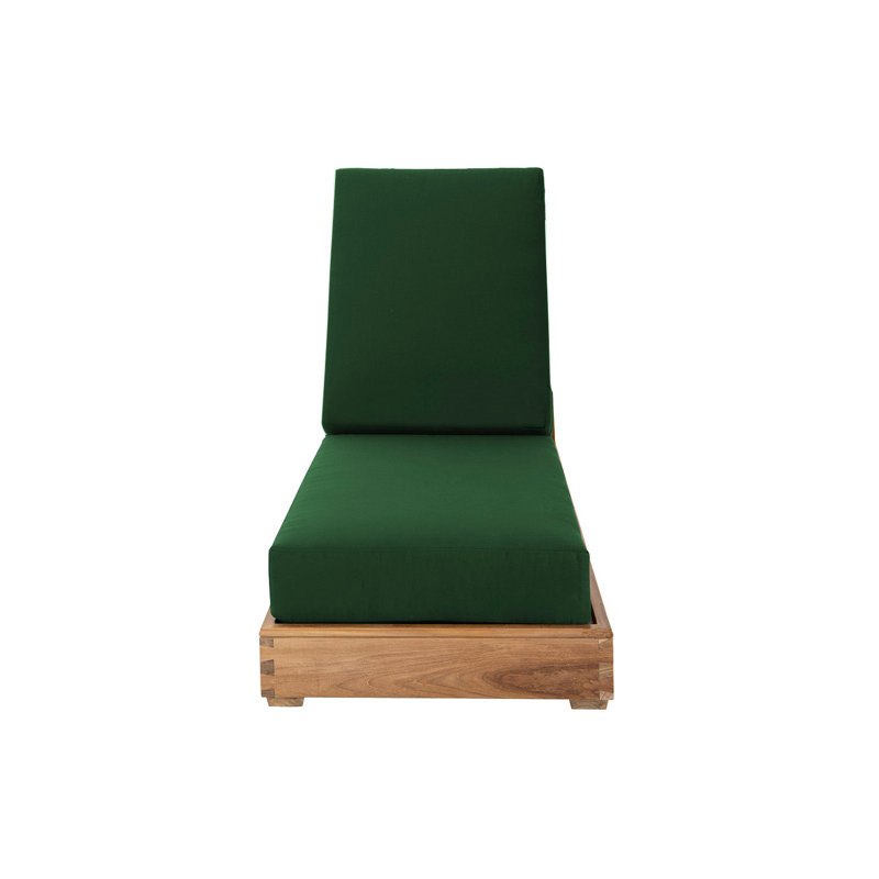 Chaise longue d'extérieur en teck Starlita, Vert forêt