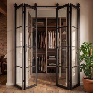 Single Bi-Fold Door With Transparent Glass