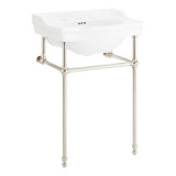 24" Cierra 31" Tall Porcelain Rectangular Console Bathroom Sink with Overflow