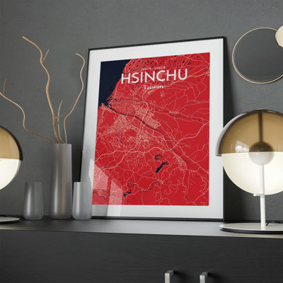 Hsinchu City Map in Nautical 1 Piece Wall Art
