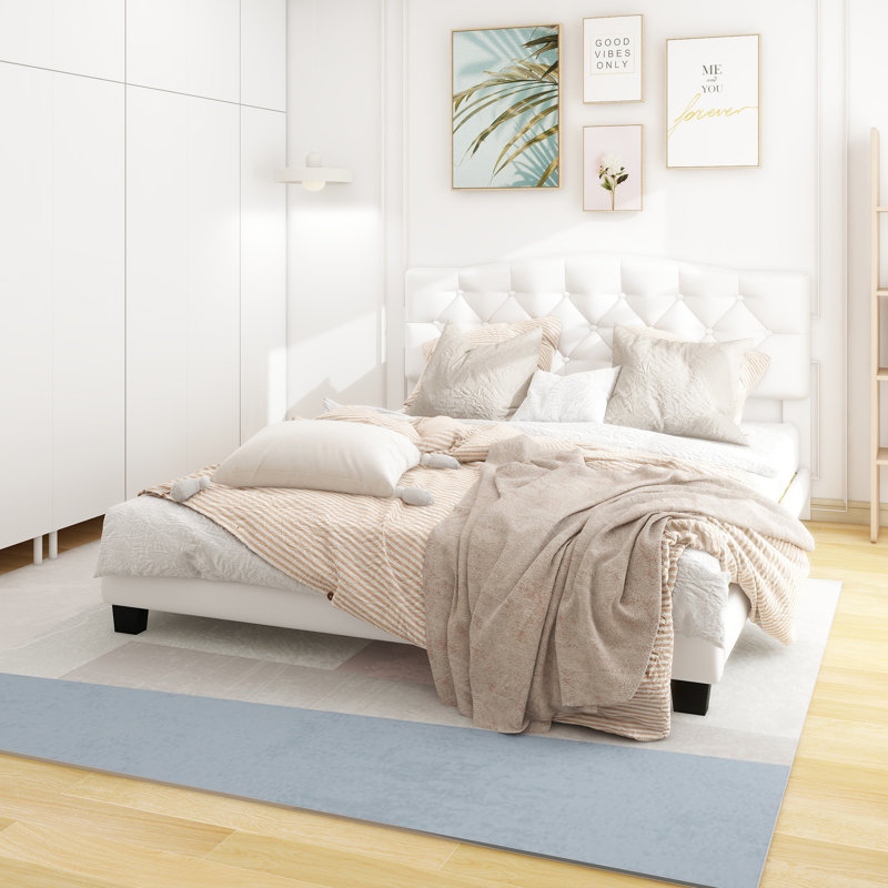 Upholstered Platform Bed, King