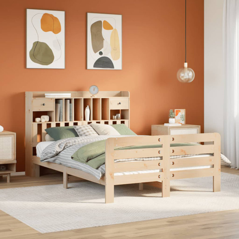 12-39 Solid Wood Bed, 160 x 200 cm, White