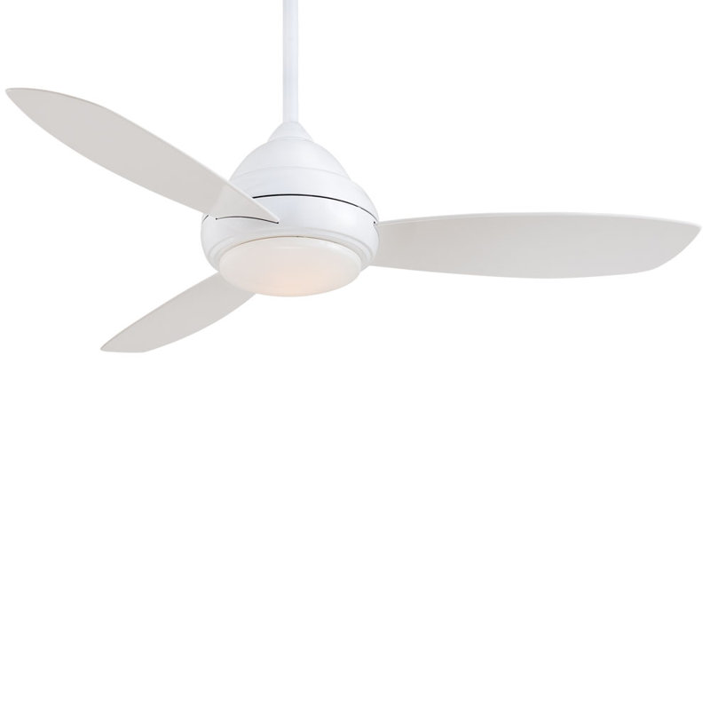 52" Concept I 3 - Blade Propeller Ceiling Fan with Remote Control and Light Kit Included, White