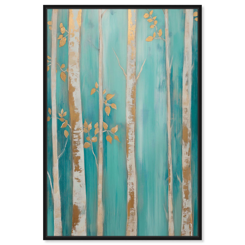 Toile dorée II Golden Cal Abstracts par Art Remedy, Cadre flottant noir, H 16 po x l 11 po