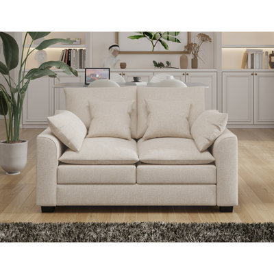 Modern Sofa55"  Loveseat Couch 2-Seater Sofa With Pillows Polyester Upholstery Down Filled Cushion Sofa   Apartment,