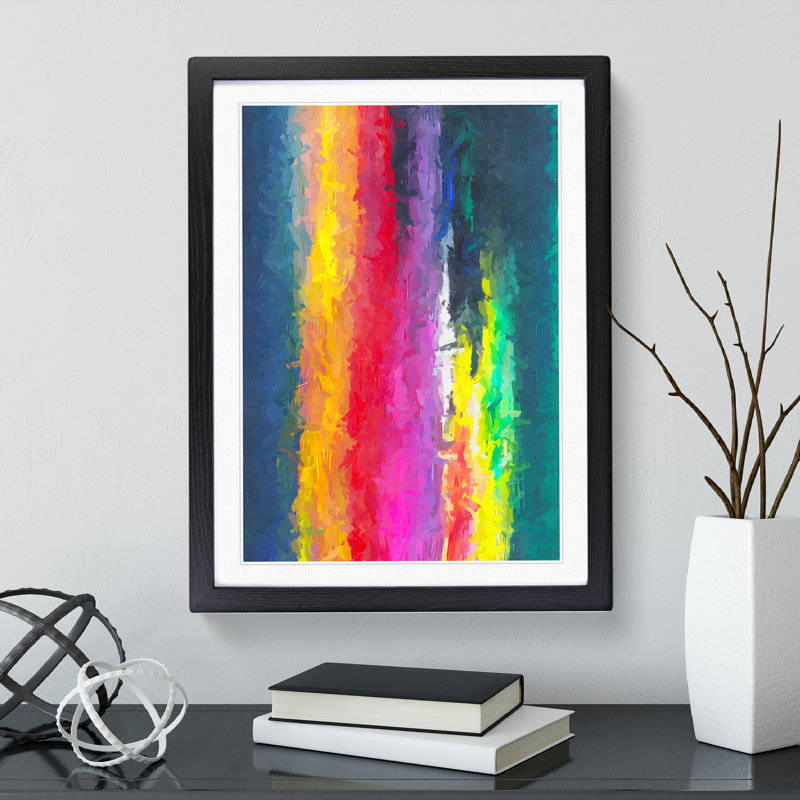 Bright Light - Painting, 66cm H x 48cm W x 2cm D, Black Framed, White