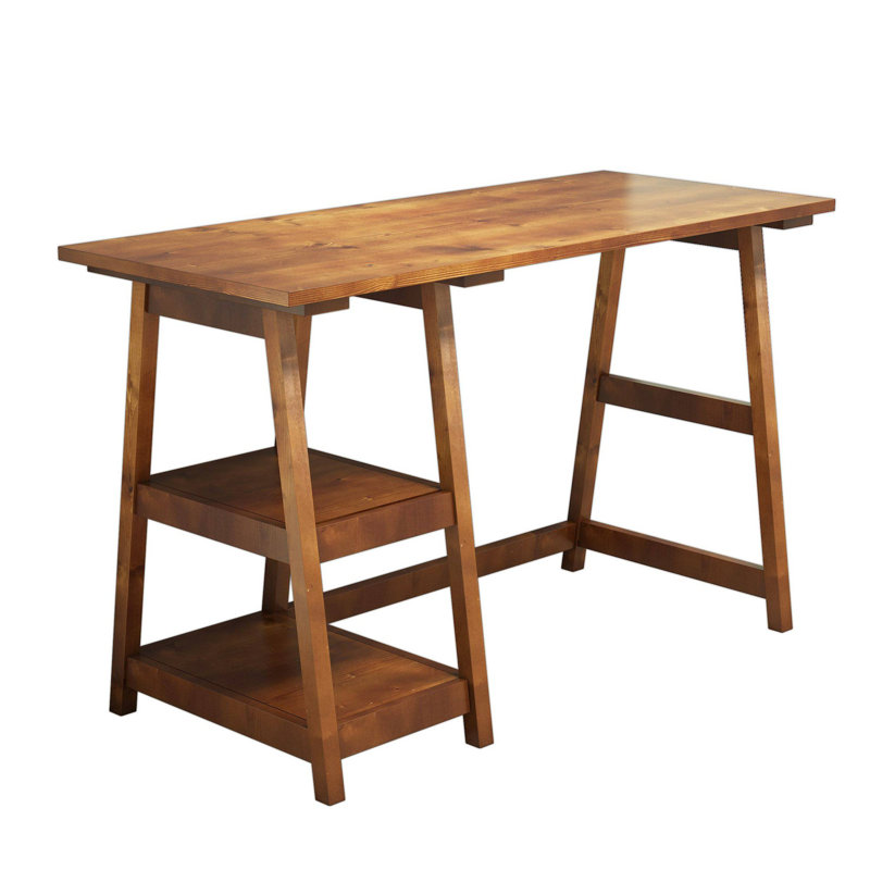 Dangelo Solid Wood Computer Desk, Walnut