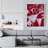 White Triangles on Red Background - Abstract Canvas Art