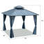 Pavillon de jardin en aluminium avec auvent en acier, rideau, pavillon de pavillon permanent à toit rigide pour l'extérieur-109048899-109048901-109048900