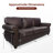 88" Wide Fabric Rolled Arm Sofa Nailhead Trim & Solid Wood Legs-1459823638