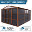 Abri de rangement extérieur en métal de 3 m de large x 3,6 m de profondeur