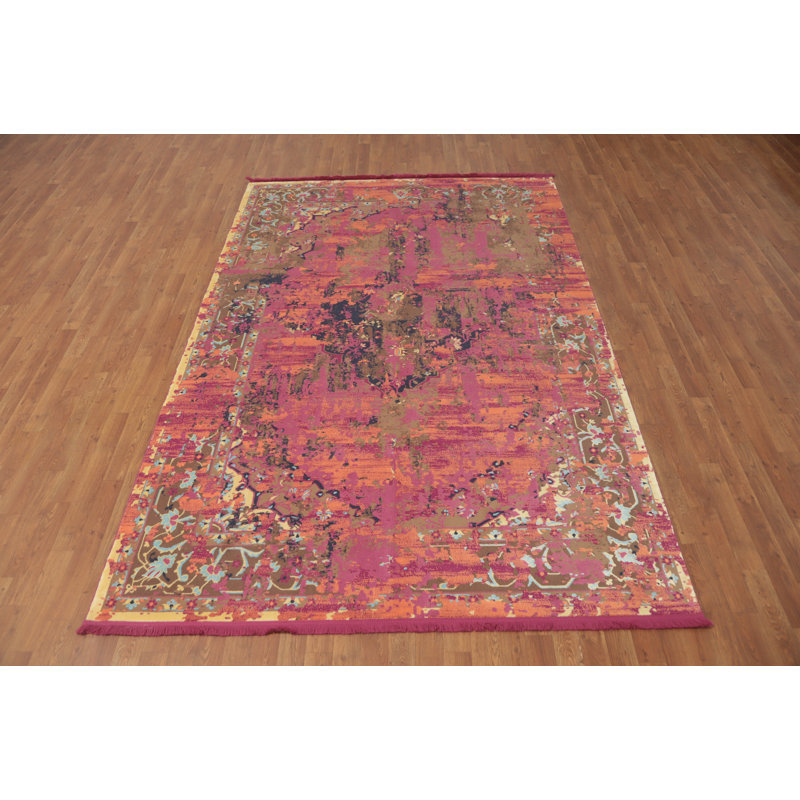 Tapis traditionnel en laine d'aspect vieilli 6 x 9