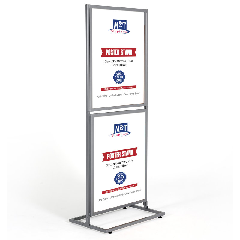 Metal Double Sided 2-Tier Poster Holder
