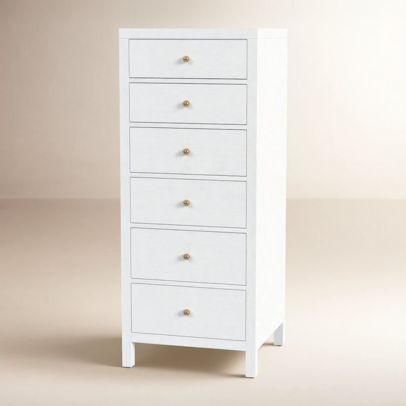 Commode pour femme 6 tiroirs Celine, Blanc texturé